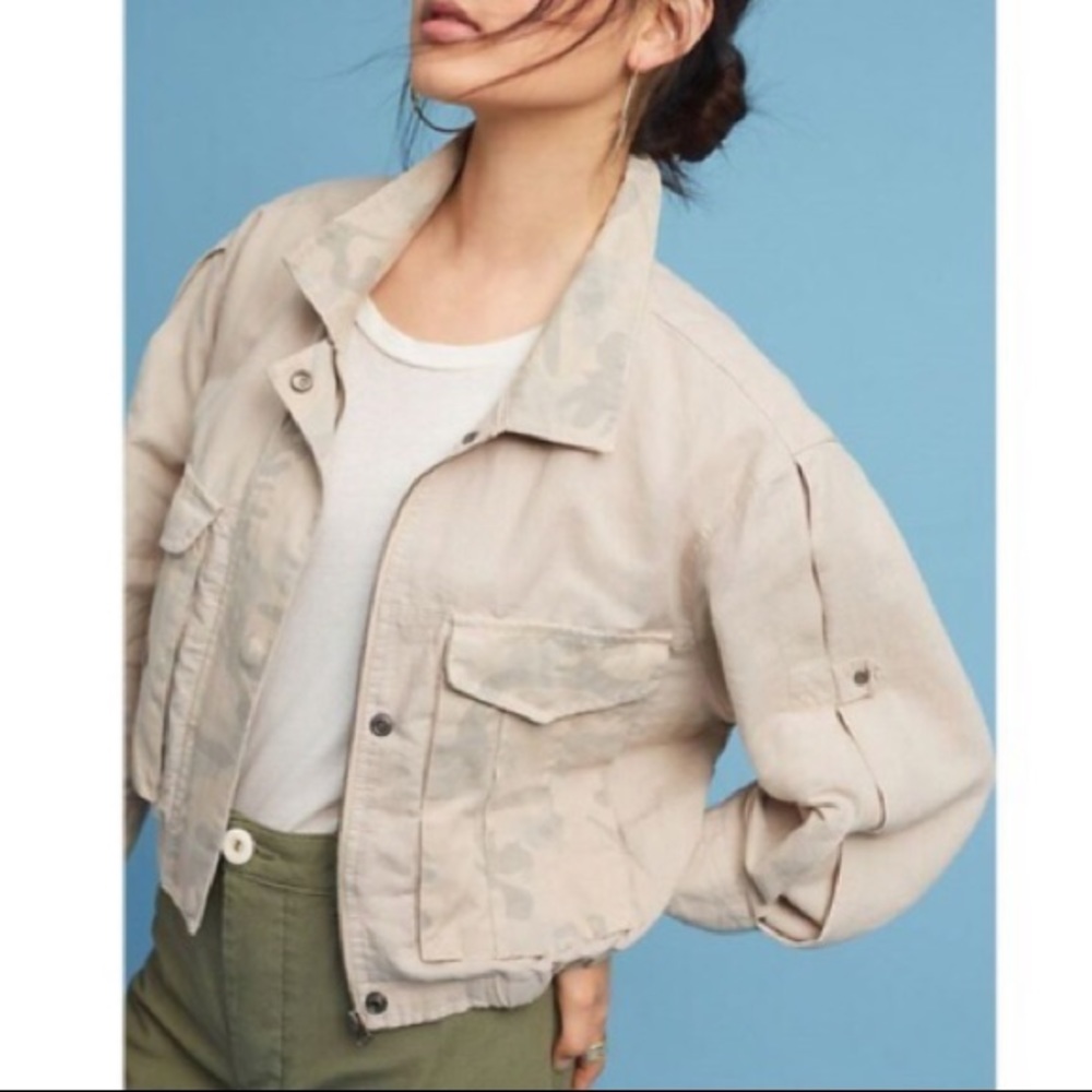 Anthropologie Hei Hei Cropped Camo Jacket